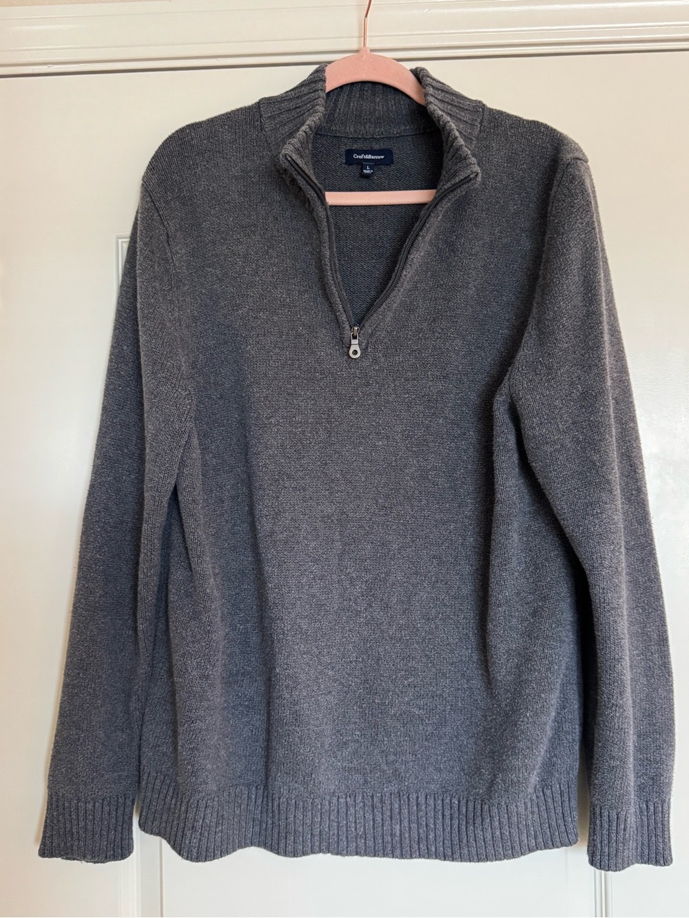 croft & barrow Men's Charcoal Gray Quarter-Zip Sweater
